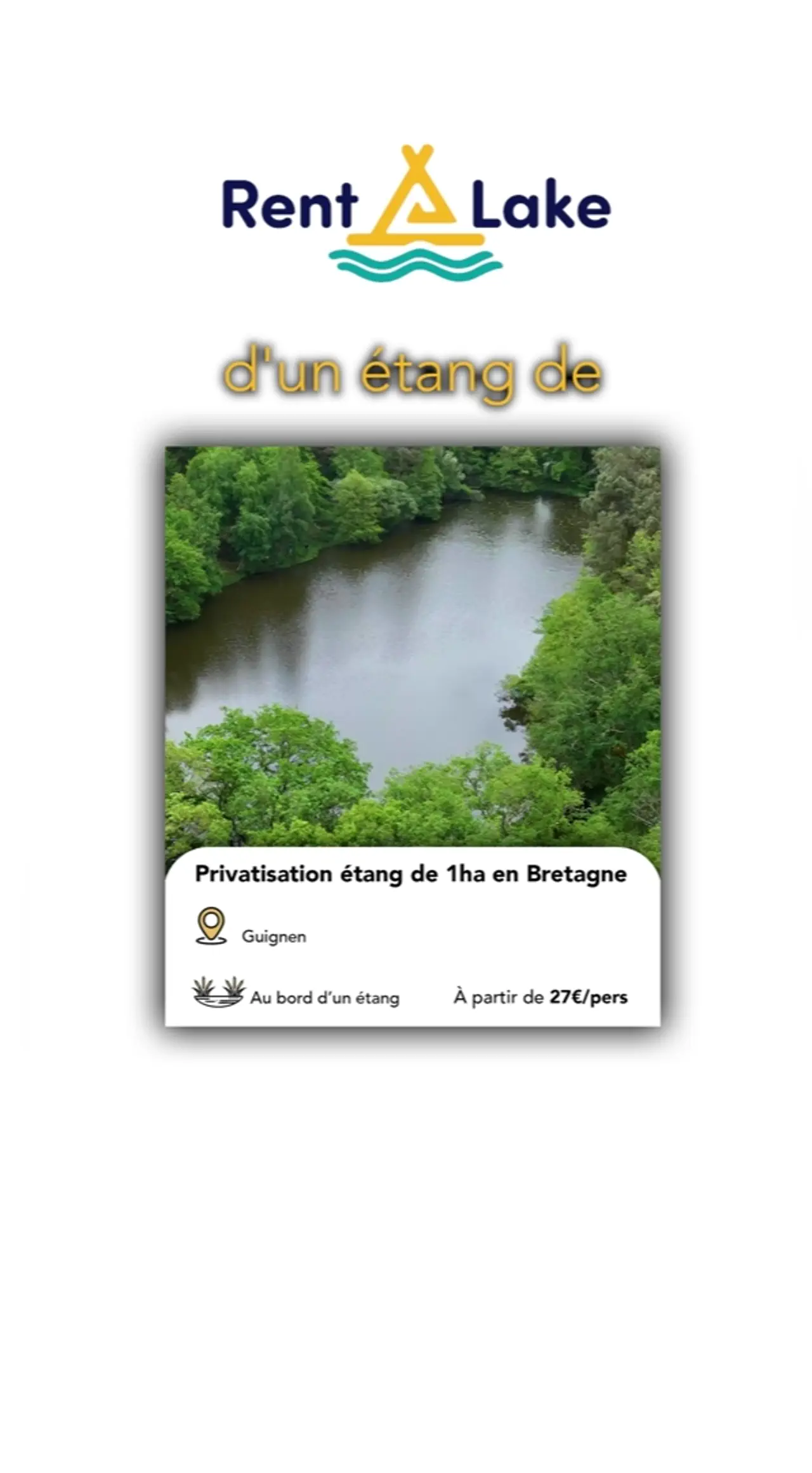 Video Privatization pond of 2.47 ac in Brittany