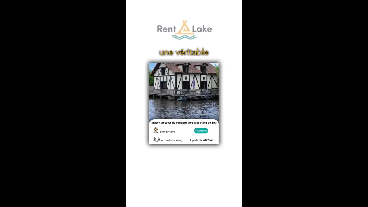 Video Chalet au bord de l’eau, terrasse sur pilotis sur étang de pêche privé en pleine nature en Dordogne
