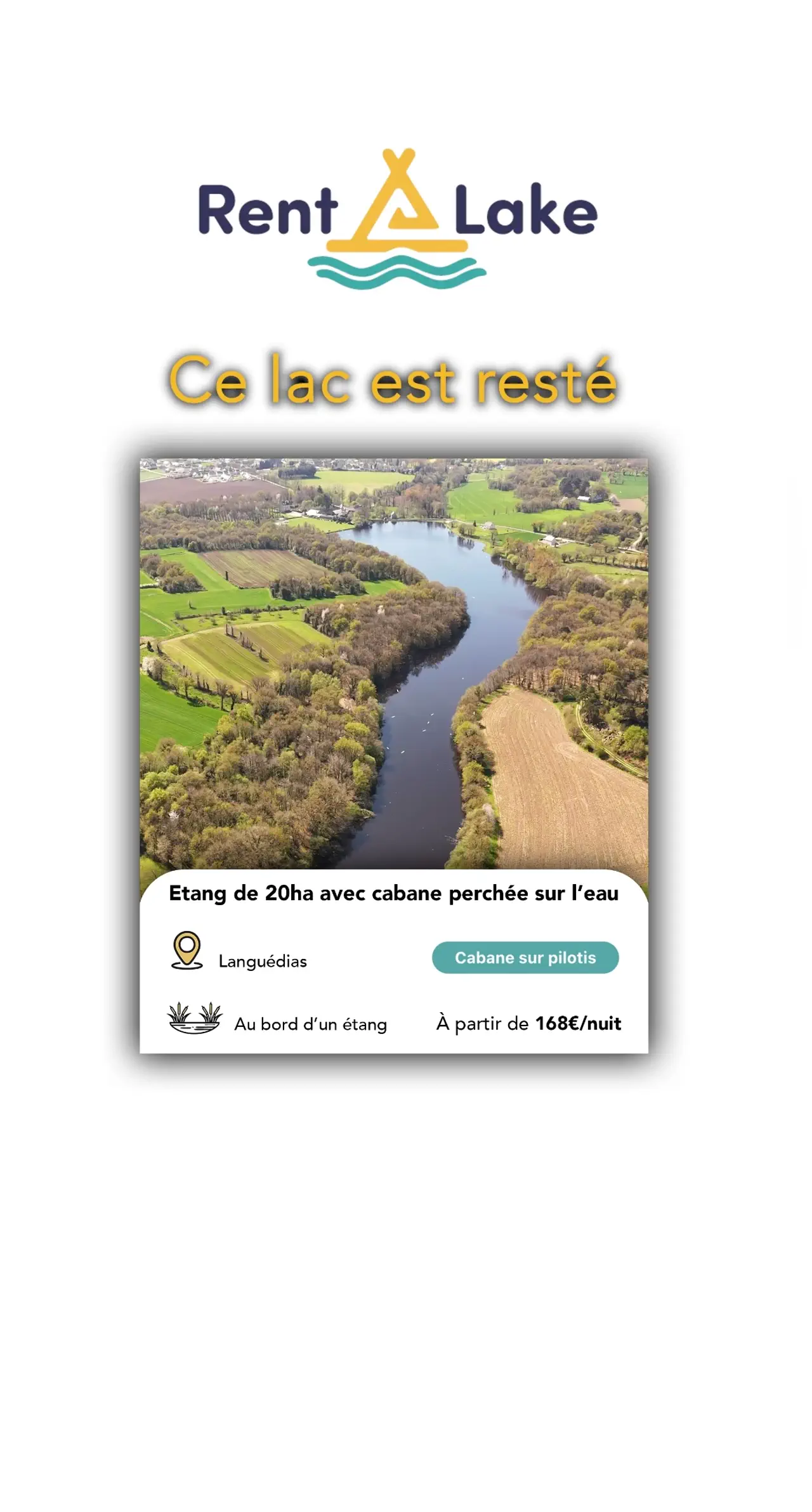 Video Etang de 22 hectares  avec cabane perchée sur l’eau